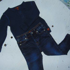 7 for All Mankind long sleeve Henley & jeans both size 24 mnths